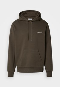 Carhartt WIP HOODED SCRIPT EMBROIDERY - Jersey con capucha - cypress/white