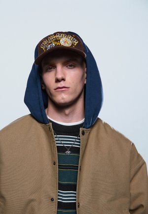 Brixton HOODED - Giubbotto Bomber - khaki/mood indigo