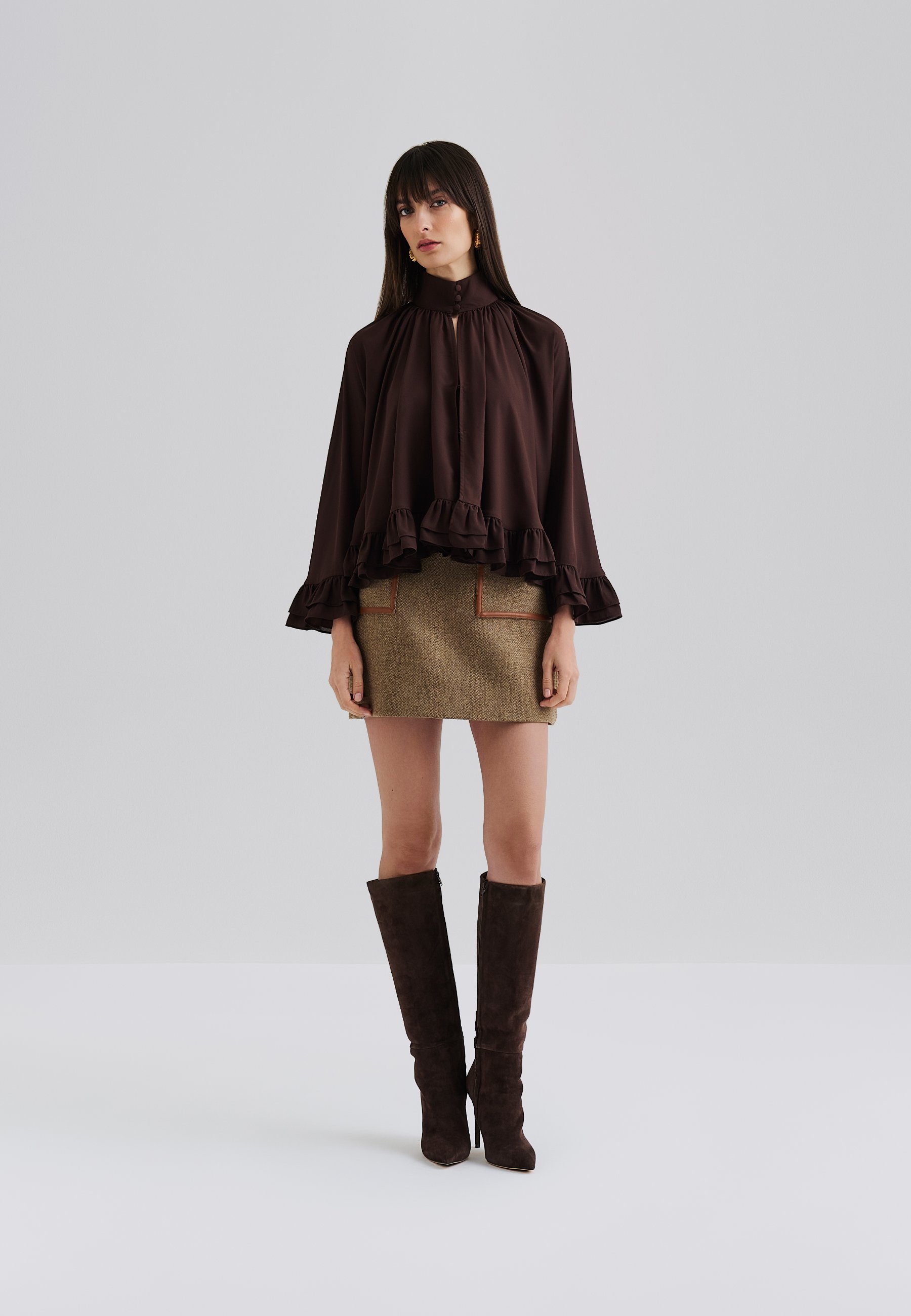 トップス Apolina Bettina Blouse - Chocolate 3-5Y Cotton woven embroidered blouse vintage inspired child. – Apolina