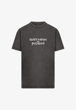 Merchcode, BATMAN & ROBIN ACID WASH HEAVY OVERSIZE TEE - T-shirts print - black