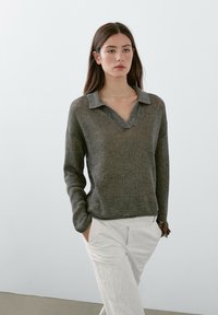 Massimo Dutti - T-shirt à manches longues - mottled green Image miniature 1