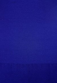 Žebrovaná látka ve výrazném modrém odstínu s hladkou strukturou a jemnými rozdíly v tónu. Jednotná struktura bez viditelných vzorů či zdobení.