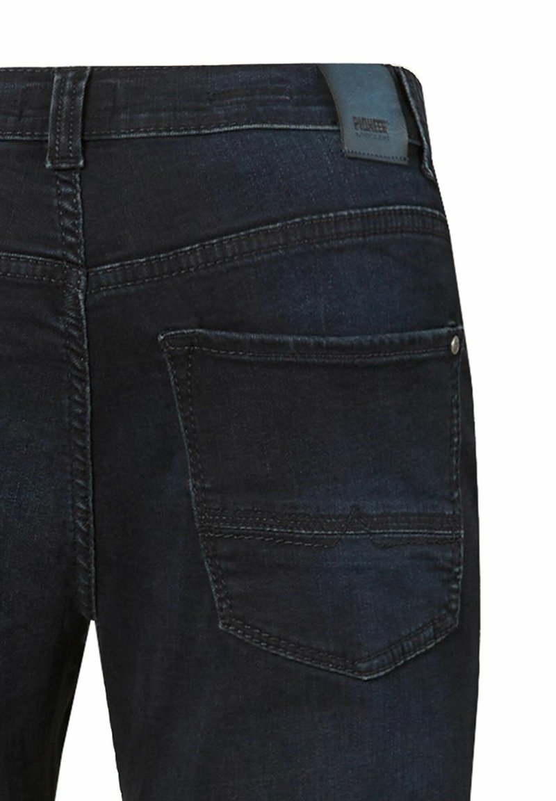 Pioneer Authentic Jeans RANDO MEGAFLEX - Straight leg jeans - blue black used whisker/zwartblauw denim