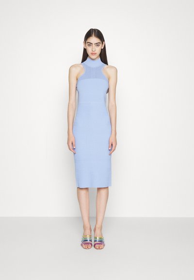 Hervé Léger OTTOMAN SHADOW STRIPE MIDI DRESS - Tubino - glacier