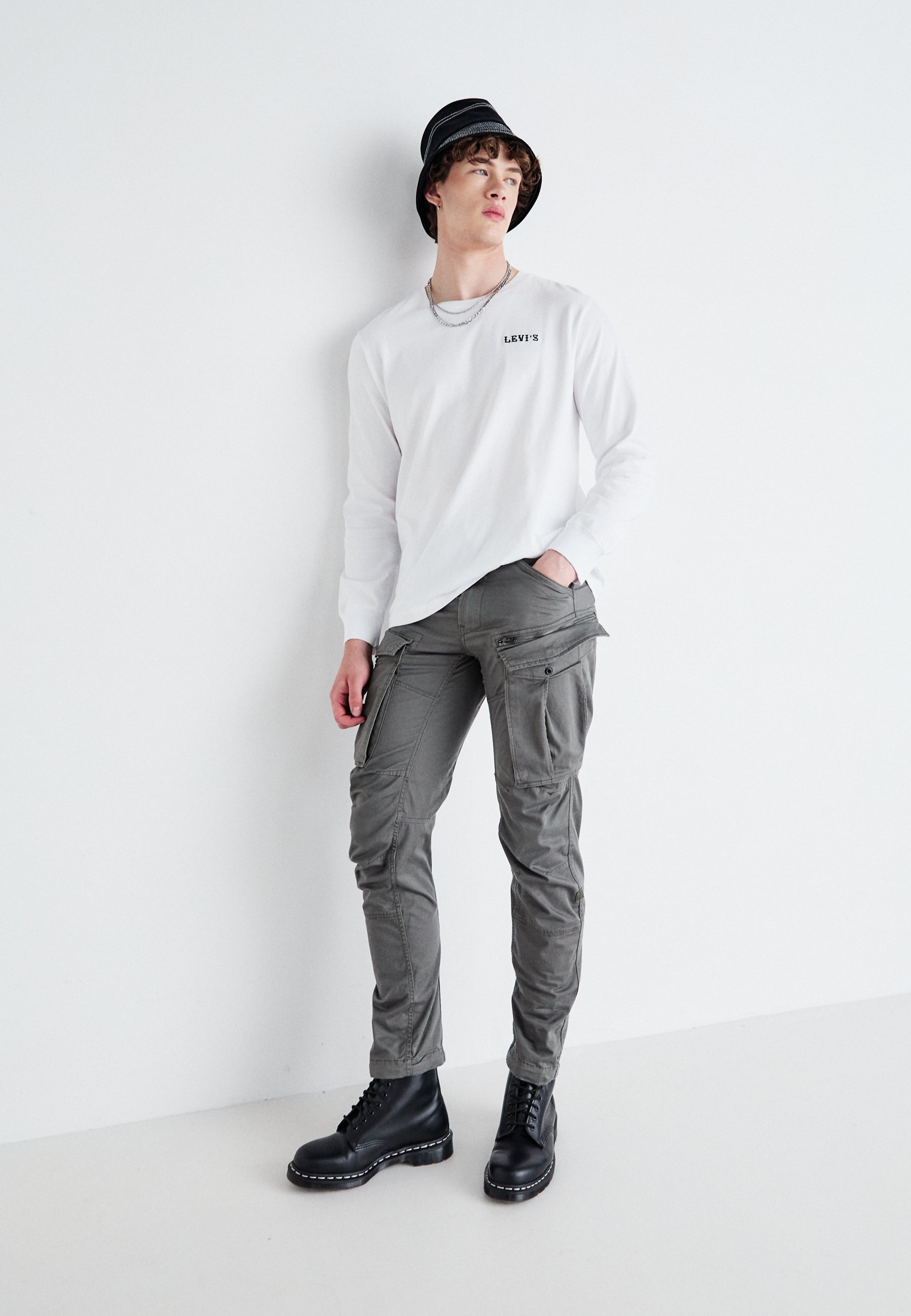 G-STAR ROVIC - Cargo trousers - gun metal/khaki - Zalando.ie
