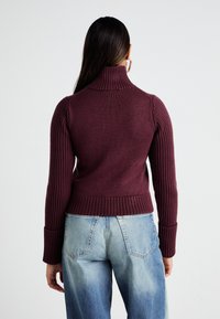 Weekday WINONA ZIP CARDIGAN - Kardigan - dark red