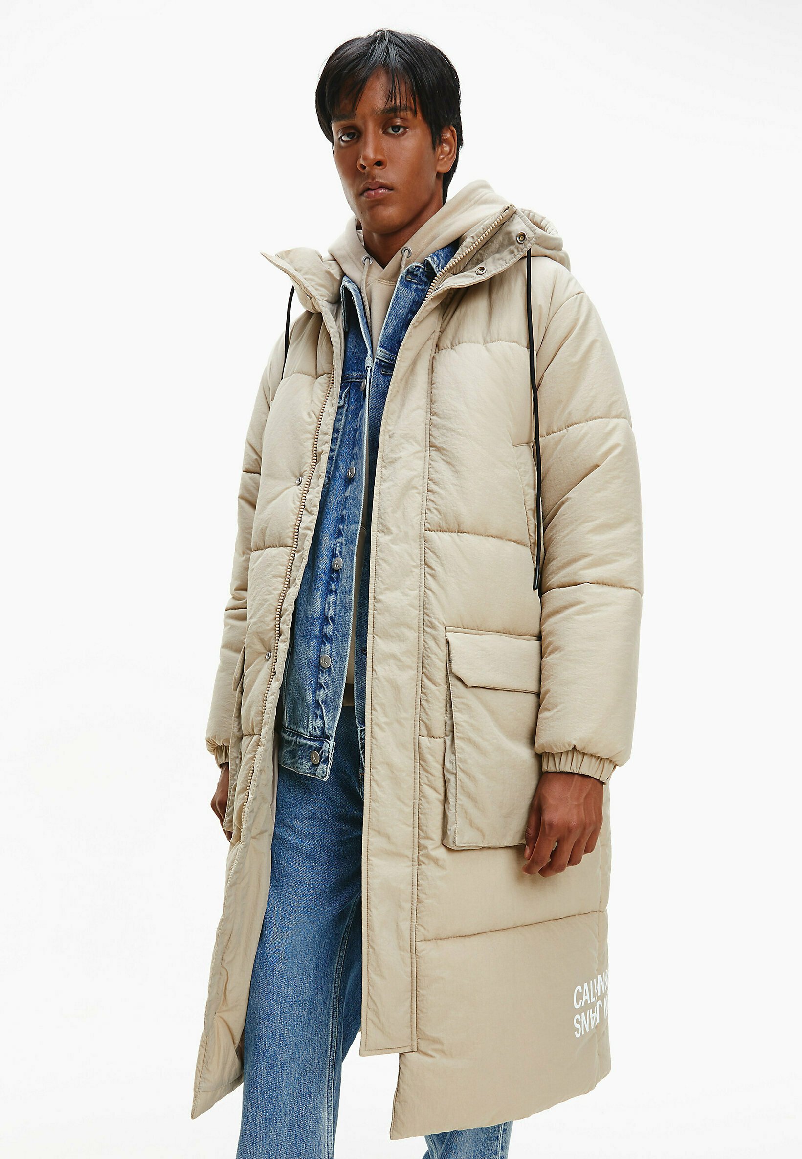 Abrigo Calvin Klein Wool Blend camel hombre