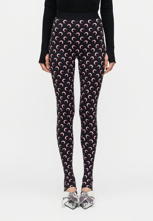 MOON PRINTED LEGGINGS - Legíny – nohavice - black/pink