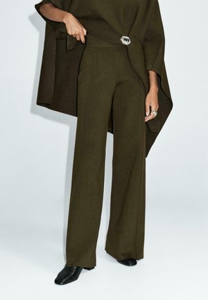 WIDE WITH SEAM DETAIL - Pantalon classique - olive