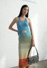 STAUD BEADED BAG - Handväska - black/white