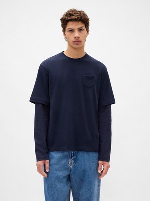GAP � SANDY LIANG ADULT HEAVYWEIGHT ORGANIC COTTON LAYERED T-SHIRT - Long sleeved top - navy uniform