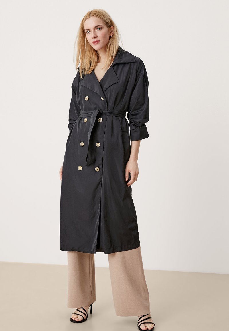 Damen Parkas | s.Oliver BLACK LABEL Trenchcoat grey black/schwarz - PL48029 Damen Parkas | s.Oliver BLACK LABEL Trenchcoat grey black/schwarz - PL48029