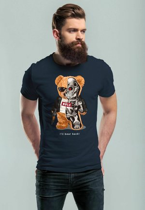 TEDDY BÄR ILL BEAR BACK MEME PARODIE SPRUC - Print T-shirt - navy