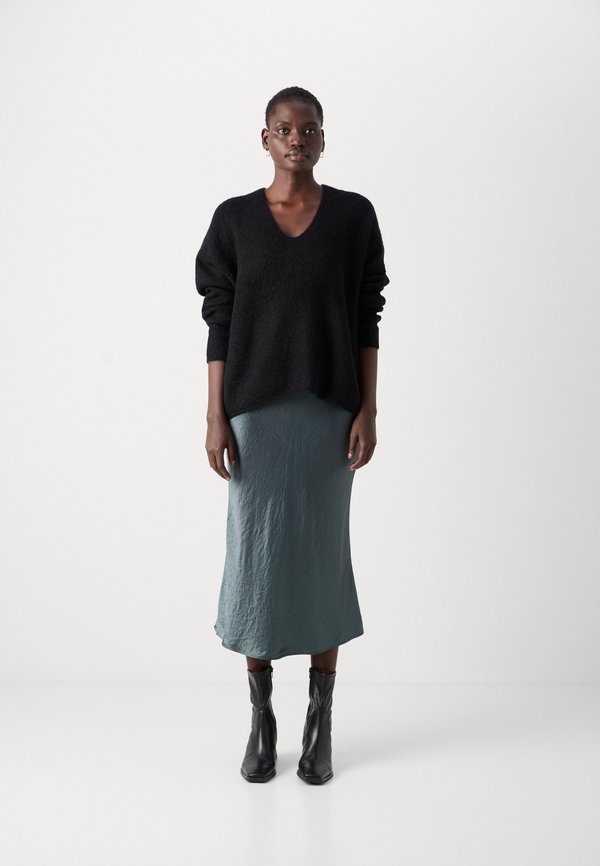 SKIRT MID LENGTH BIAS CUT - A-line skirt - deep emerald4