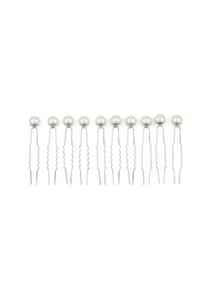 HAIRPIN WITH BEADS 10 PACK - Accessori capelli - offwhite