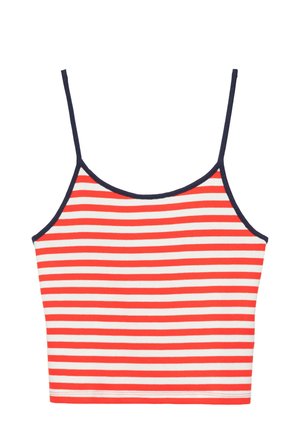 PULL&BEAR, STRIPED WITH STRAPS - TOP - Top - red