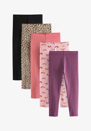 5 PACK - Leggings - Trousers - pink berry purple animal rainbow