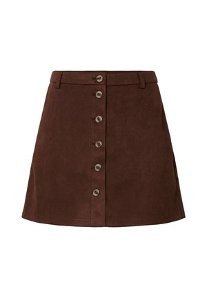 Pieces, PCRAKEL BRUSHED HW SHORT SKIRT - Jupe trapèze - chicory coffee