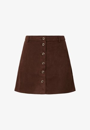 Pieces, PCRAKEL BRUSHED HW SHORT SKIRT - A-lõikeline seelik - chicory coffee