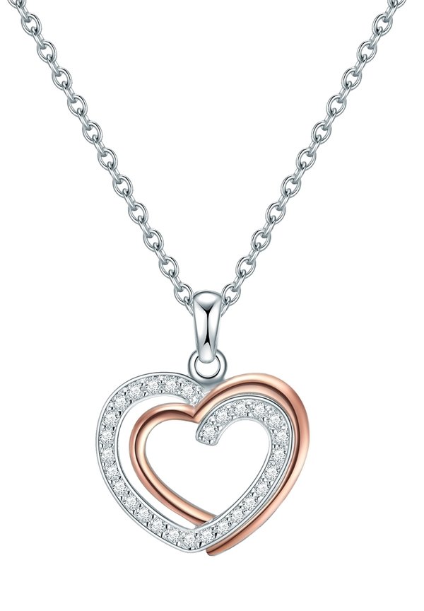 Halskette - silverfarben und roségoldfarben