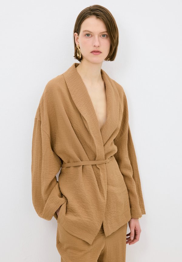 SHAWL COLLAR  - Leichte Jacke - camel