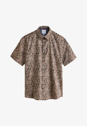 Next, REGULAR FIT - SHORT SLEEVE SHIRT . - Hemd - neutral brown floral