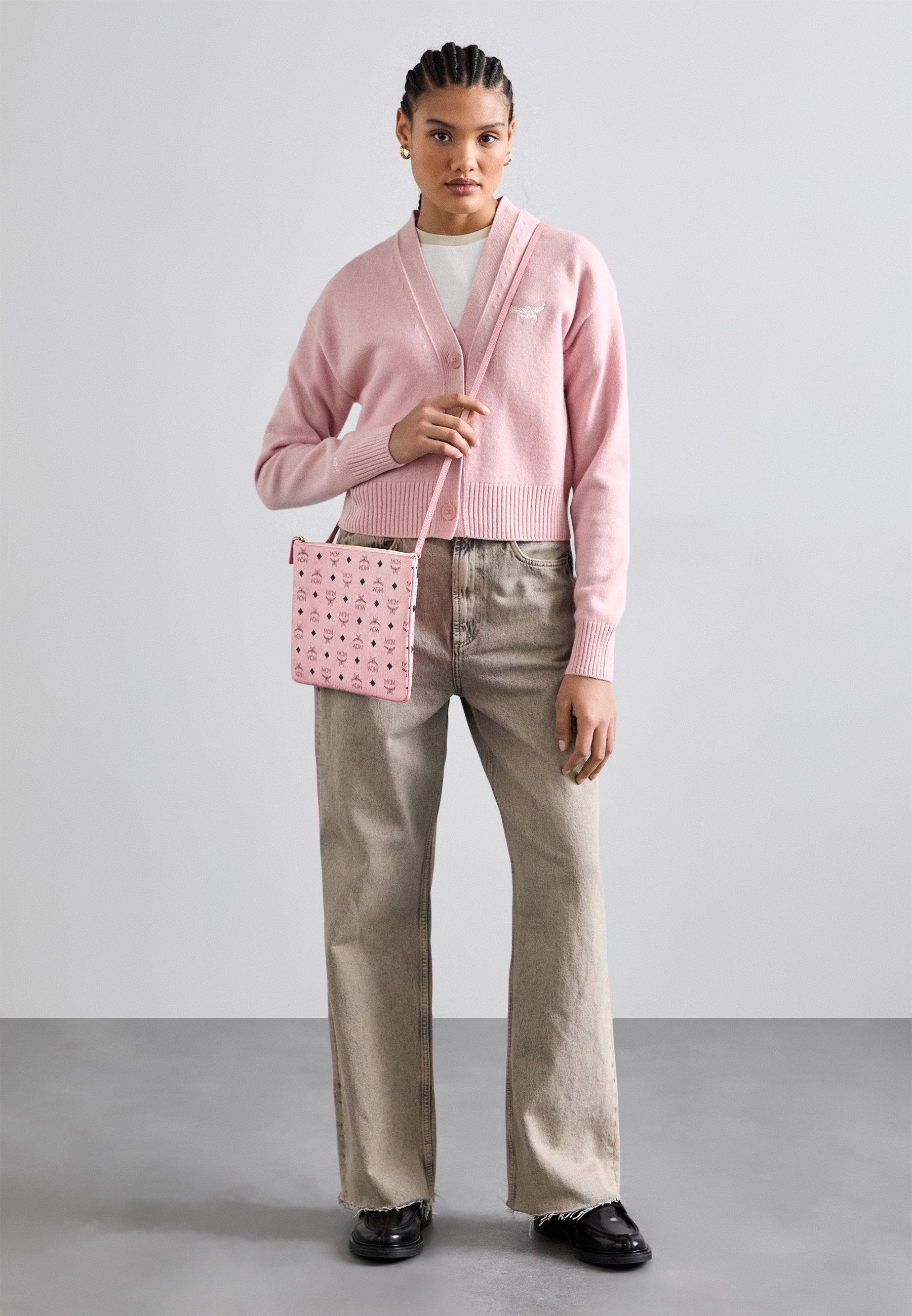 MCM AREN FLAT POUCH - Cross body bag - soft pink/pink - Zalando.co.uk