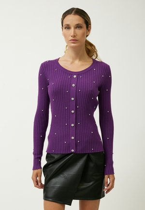 BEJEWELED RIBBED PULL - Trui - purple