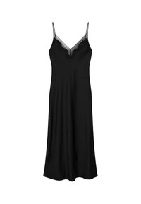 LONG SATIN SLIP - Cocktailklänning - black