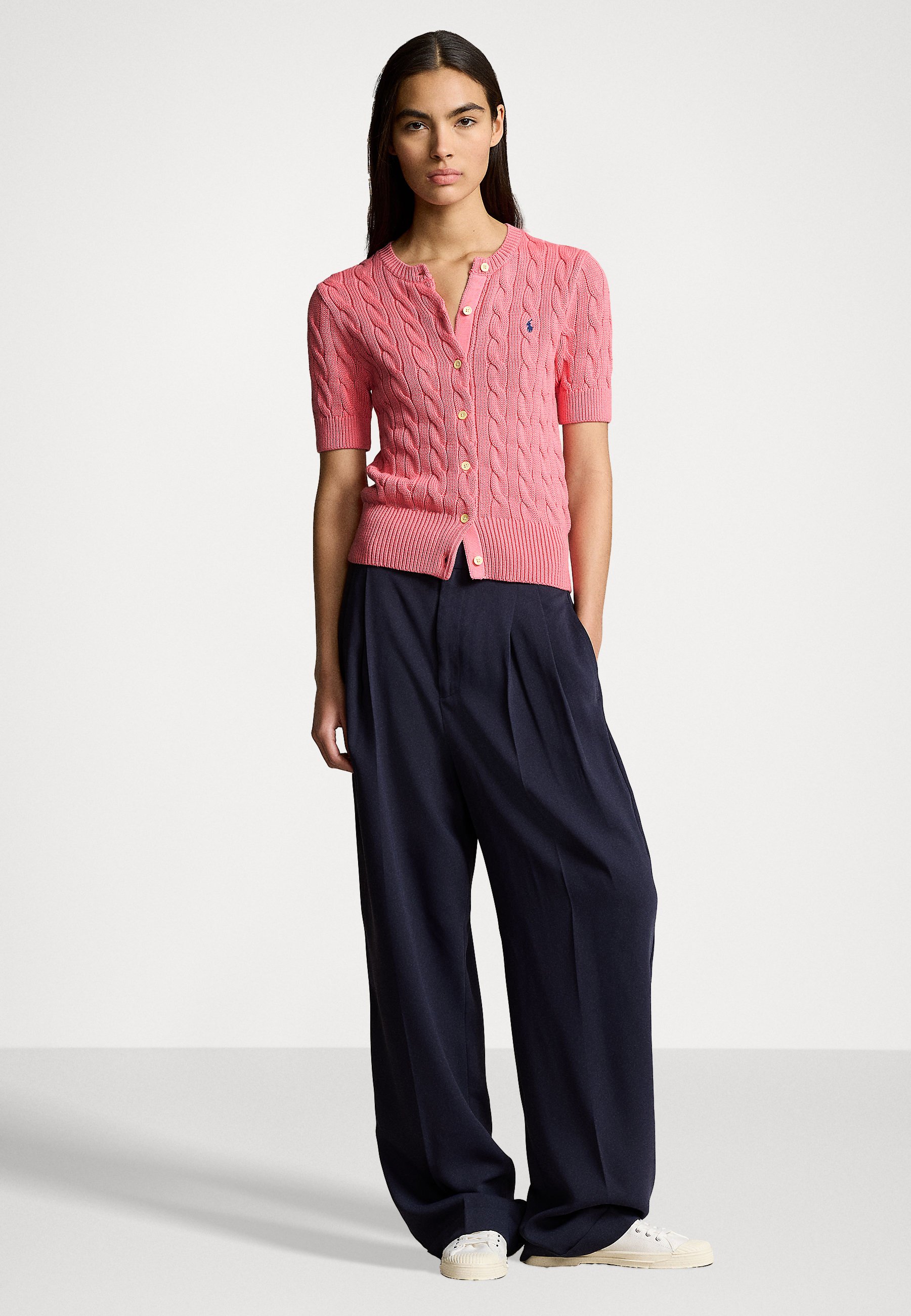 トップス Lacey ribbon cardigan Pink Polo Ralph Lauren - Kardigan/różowy - Zalando.pl