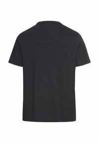 Korte mouwen shirt in donker marineblauw, met een gestructureerde stof, relaxte pasvorm, met een achternaad detail en een klassieke ronde hals.