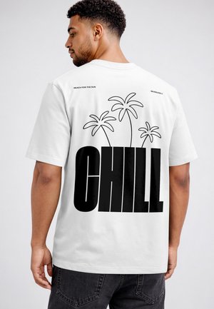 Neverless, HERREN T-SHIRT - PALMEN DESIGN CHILL - OVERSIZED RELAXED FIT - Print T-shirt - relaxed-fit weiß