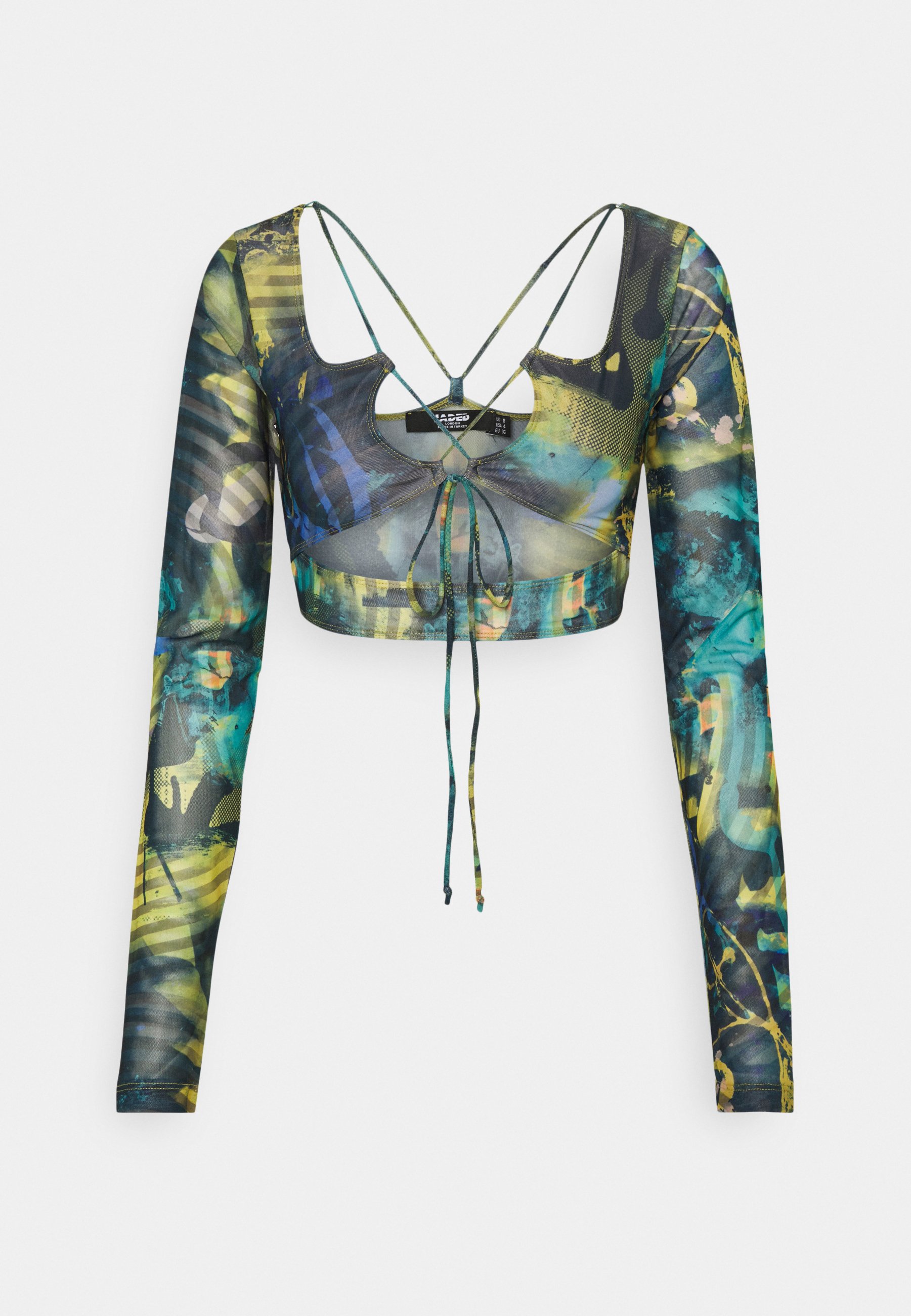 Women STRAPPY CROP WITH SLEEVES ABSTRACT BURN - Long sleeved top Women STRAPPY CROP WITH SLEEVES ABSTRACT BURN - Long sleeved top