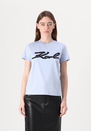 KARL LAGERFELD BOUCLE SIGNATURE - Print T-shirt - kentucky blue