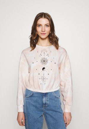 Tie Dye Printed Cropped Sweatshirt - Felpa - light pink