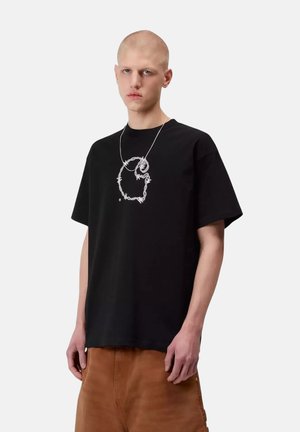 Carhartt WIP, CARHARTT WIP BARBWIRE C T-SHIRT CON GRAFICA - BLACK - Camiseta estampada - nero