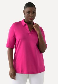Ulla Popken SHORT SLEEVE - Poloshirt - fuchsia pink