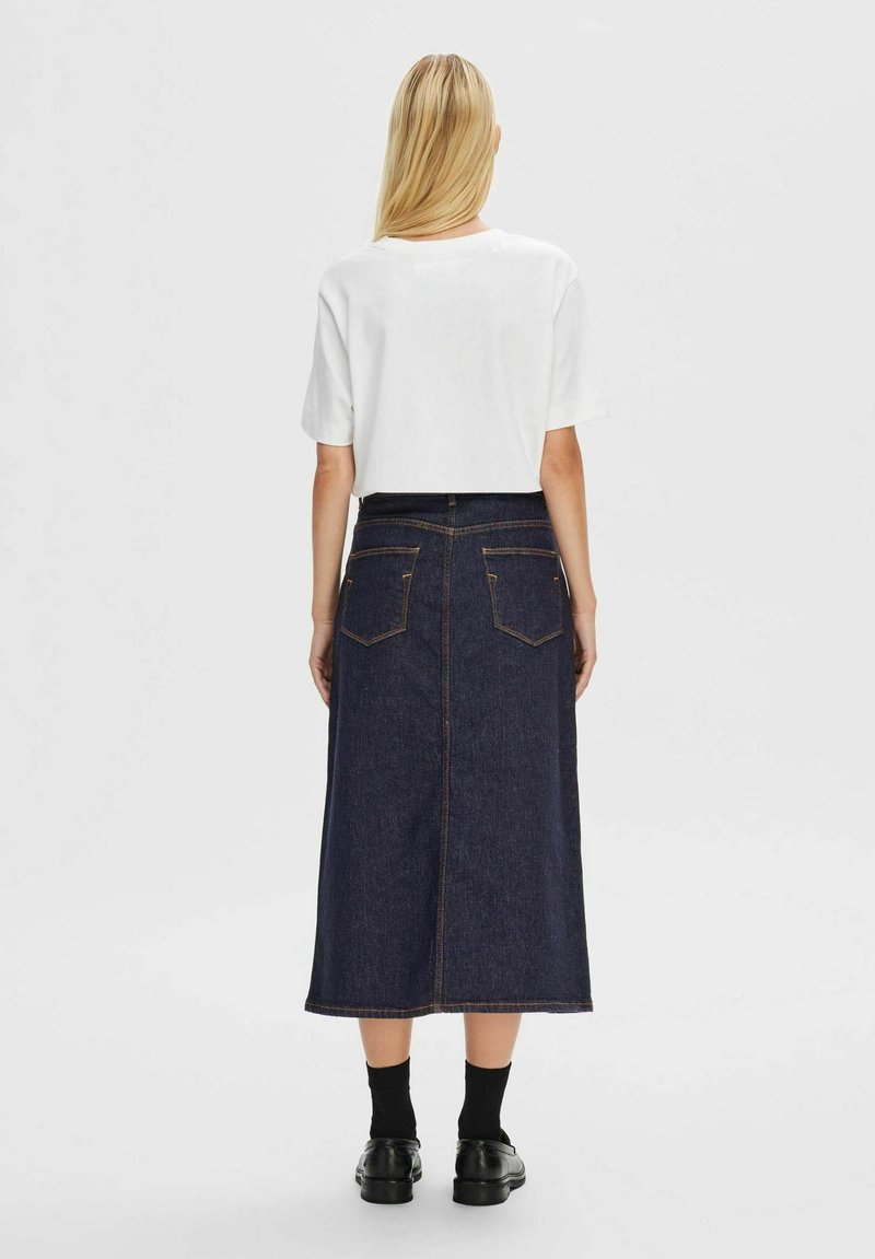 Jupe En Jean Next Taille 10 - Longueur 23 Pouces - Délavée Bleu Foncé - Occasion Très Bon état