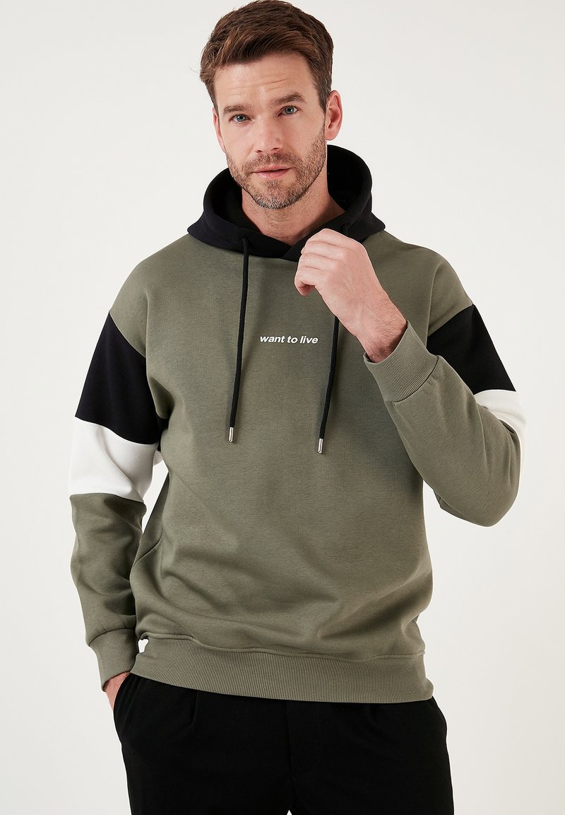 Buratti REGULAR FIT - Jersey con capucha - khaki