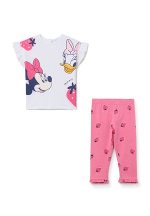 STRETCH JOGGING SET WITH MINNIE MOUSE AND DAISY DUCK - Leggings - white pink