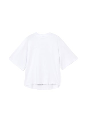 Witte oversized t-shirt gemaakt van zachte katoen, met een ronde hals, korte mouwen en een licht gebogen zoom.