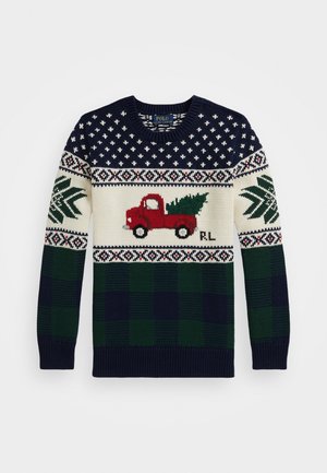 TRUCK-INTARSIA COTTON SWEATER - Džemper - navy/multi-coloured