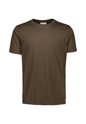 Lindbergh, LINDBERGH BASIC TEE S/S - T-Shirt basic - dk brown