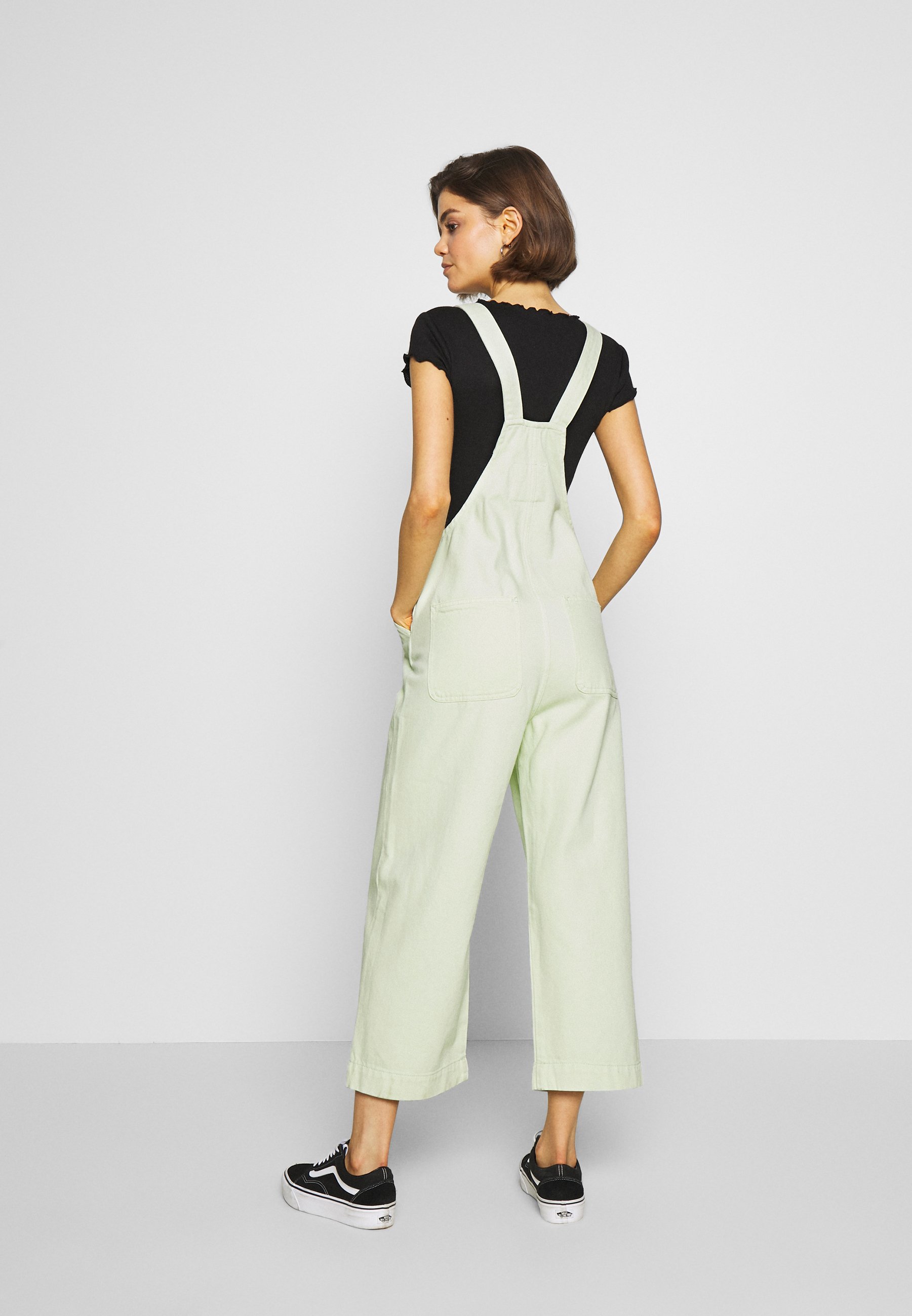 monki green dungarees
