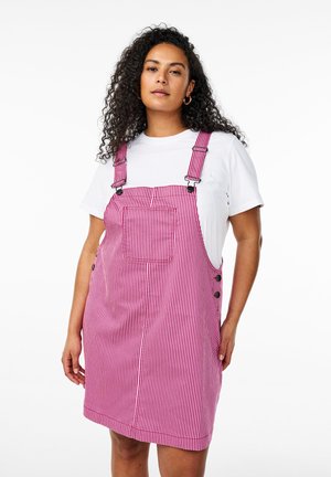 Zizzi KURZES MIT STREIFEN - Vardagsklänning - red stripe