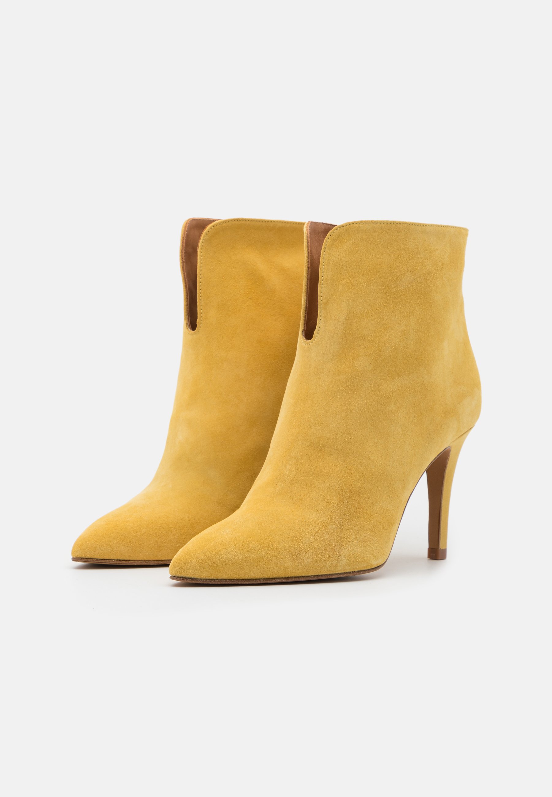 mustard yellow suede ankle boots