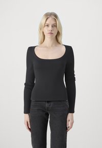 Gina Tricot LONG SLEEVE - Majica z dolgimi rokavi - black