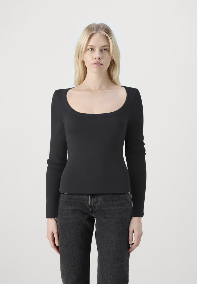 Gina Tricot LONG SLEEVE - Majica z dolgimi rokavi - black