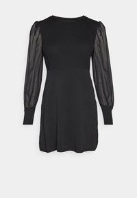 ONLSTEFFI O-NECK MIX DRESS - Abito in maglia - black