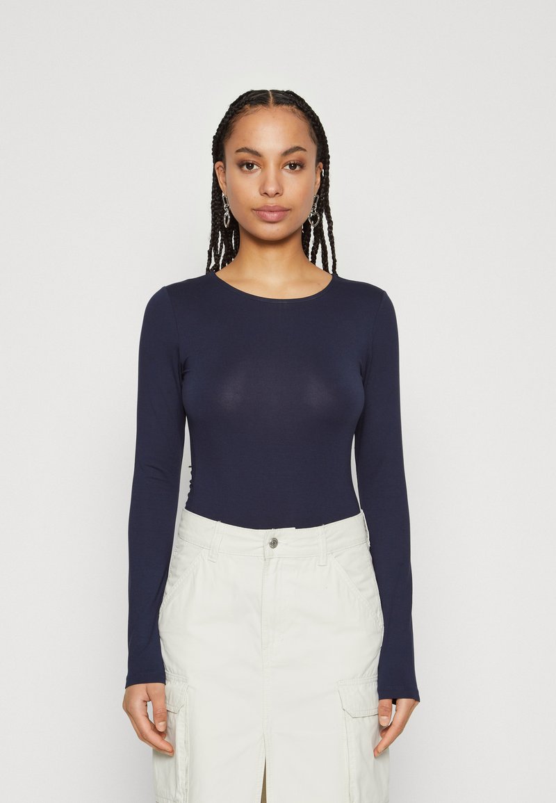 Gina Tricot SOFT TOUCH CREW NECK TOP - Topper langermet - black iris
